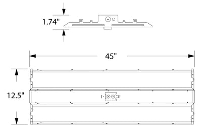 Linear High Bay G4 4ft 500W 75000lm 5 Powers & 6 CCTs Aluminium Housing