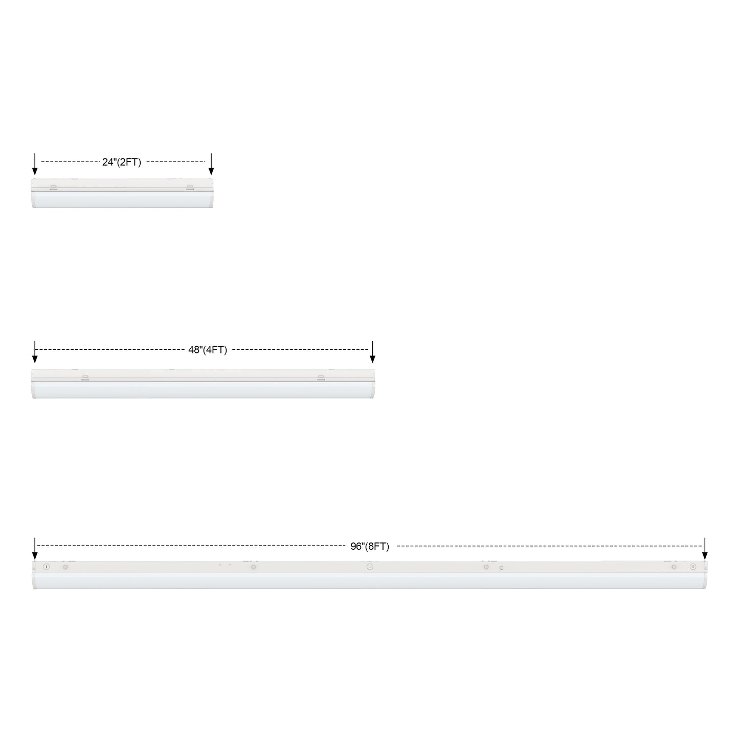 Linear Strip Light G3 8ft 320W 51200lm 5 Powers & 6 CCTs With Sensor Base