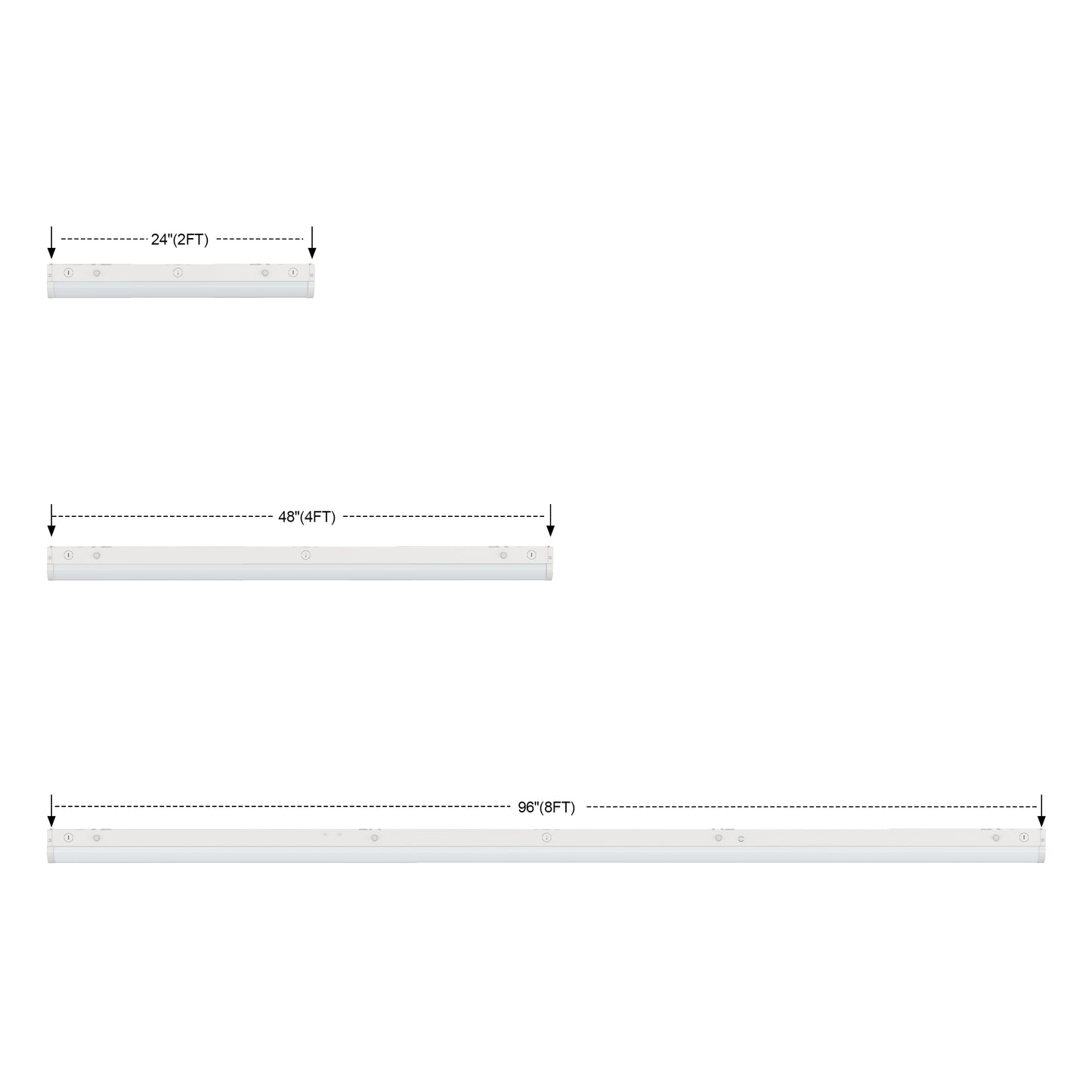 Linear Strip Light G4 8ft 150W 22500lm 5 Powers & 6 CCTs With Sensor Base
