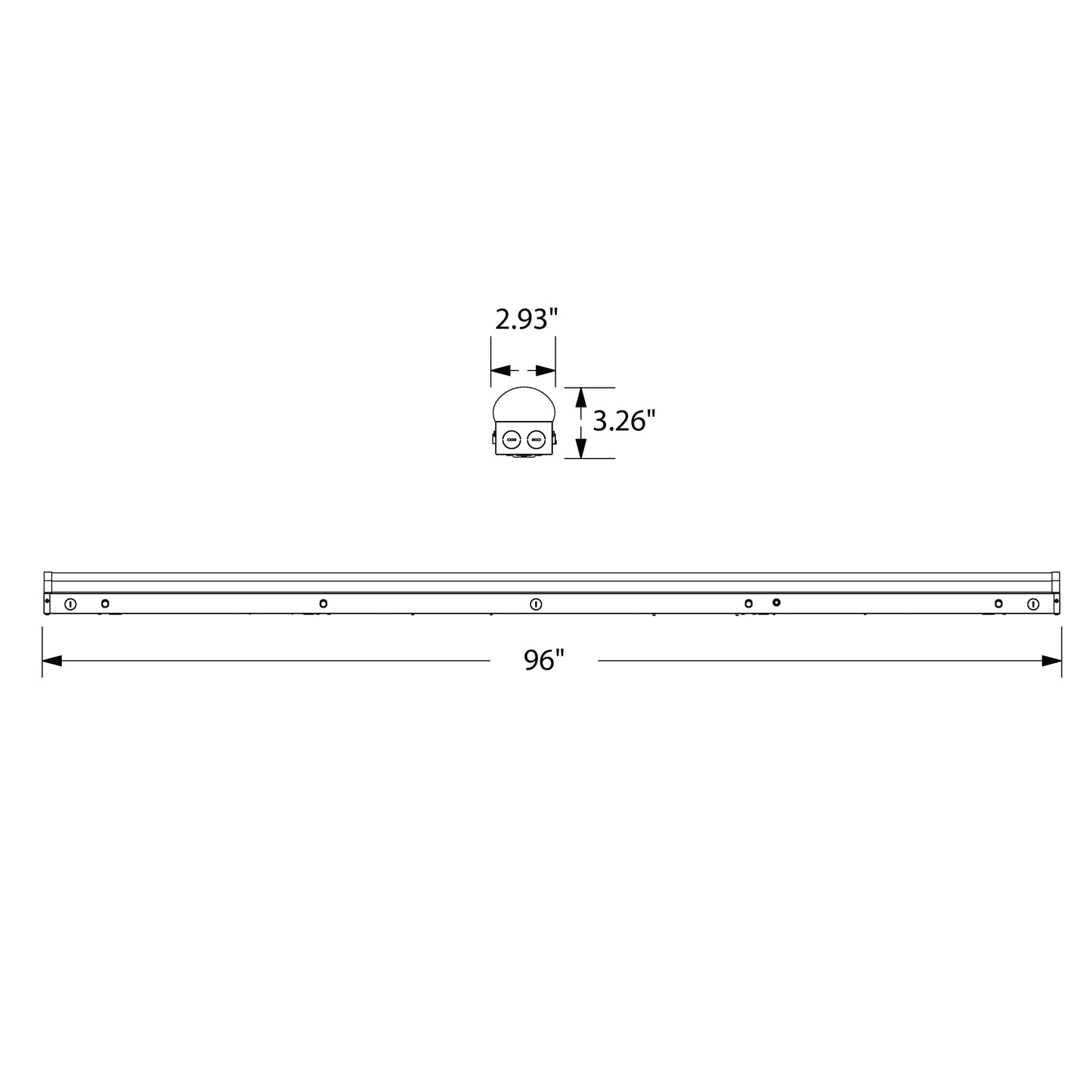 Linear Strip Light G4 8ft 150W 22500lm 5 Powers & 6 CCTs With Sensor Base